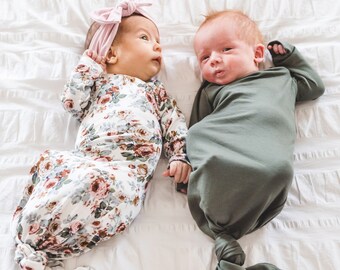 newborn knotted gown girl