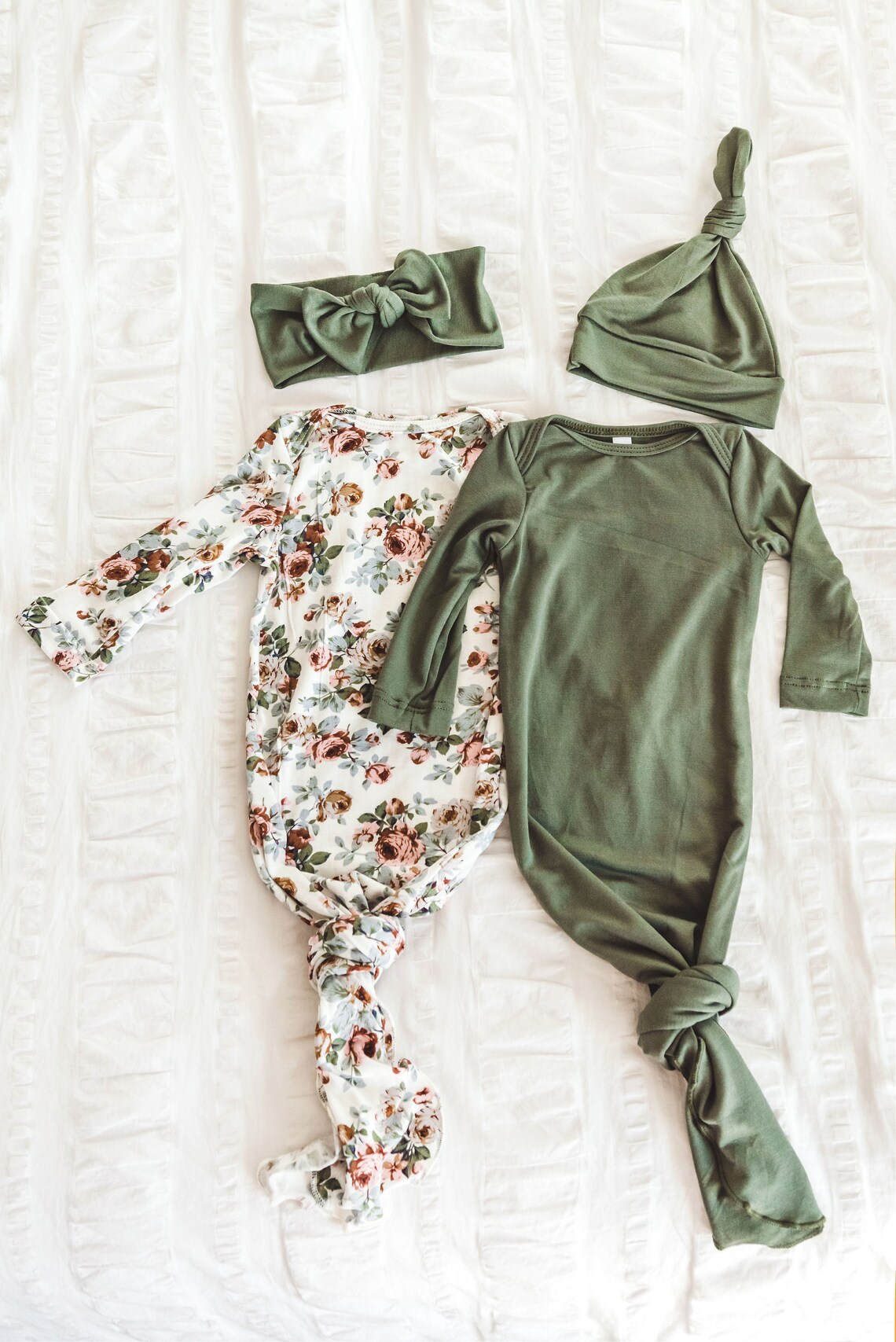 Knotted gown knot baby gown infant gown newborn baby Etsy