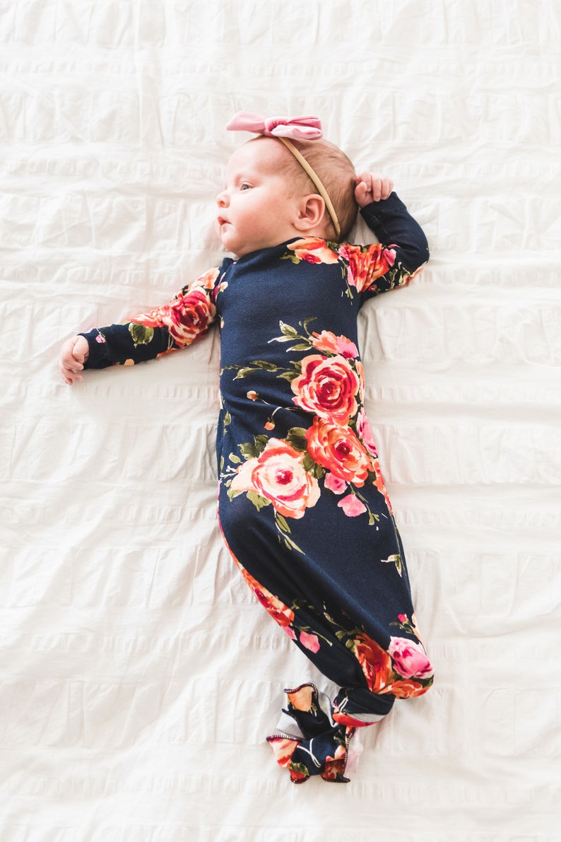 Knotted infant gown knot baby gown infant gown newborn Etsy