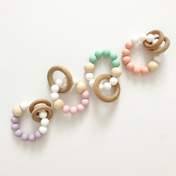 wooden baby teething rings