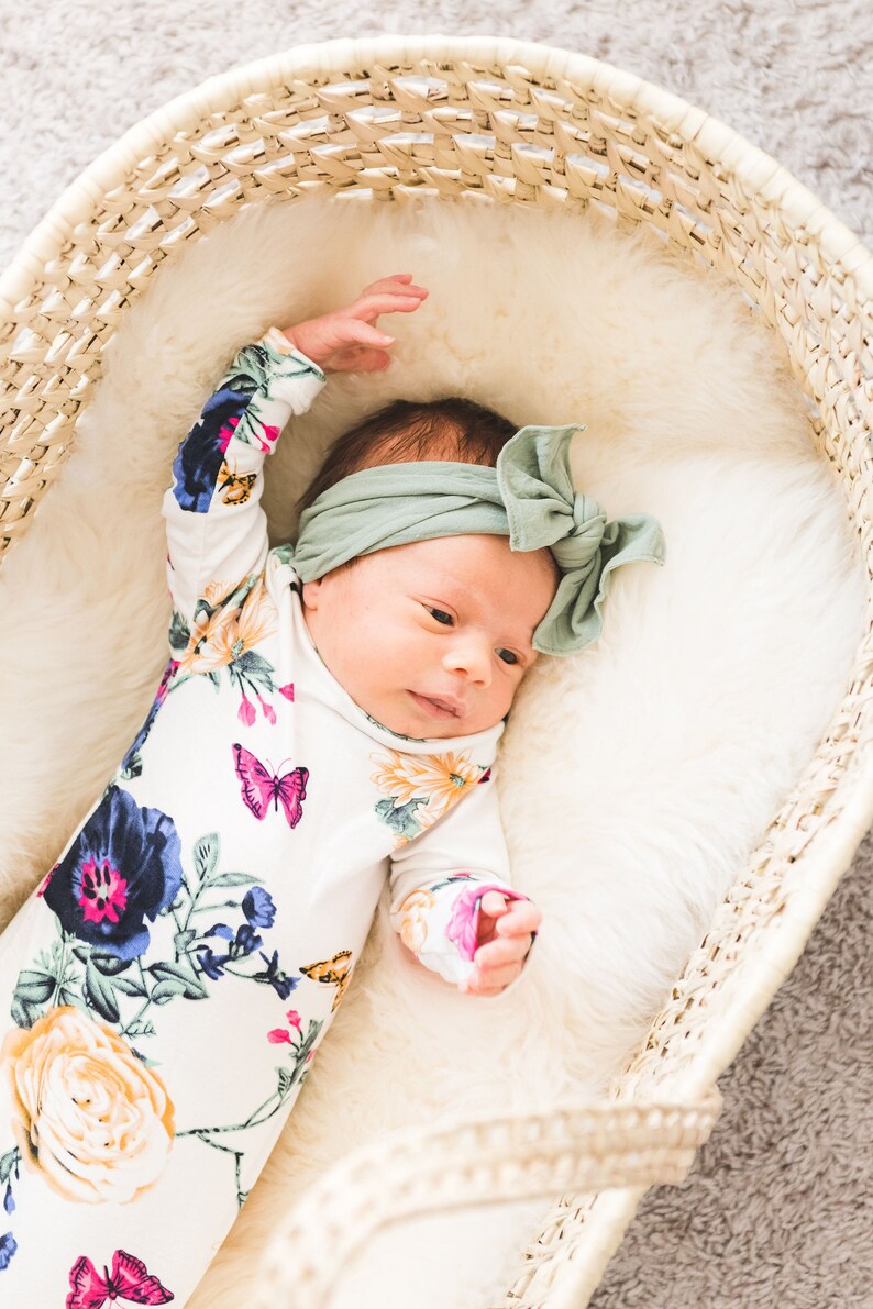 Knotted Infant Gown Knot Baby Gown Infant Gown Newborn Etsy