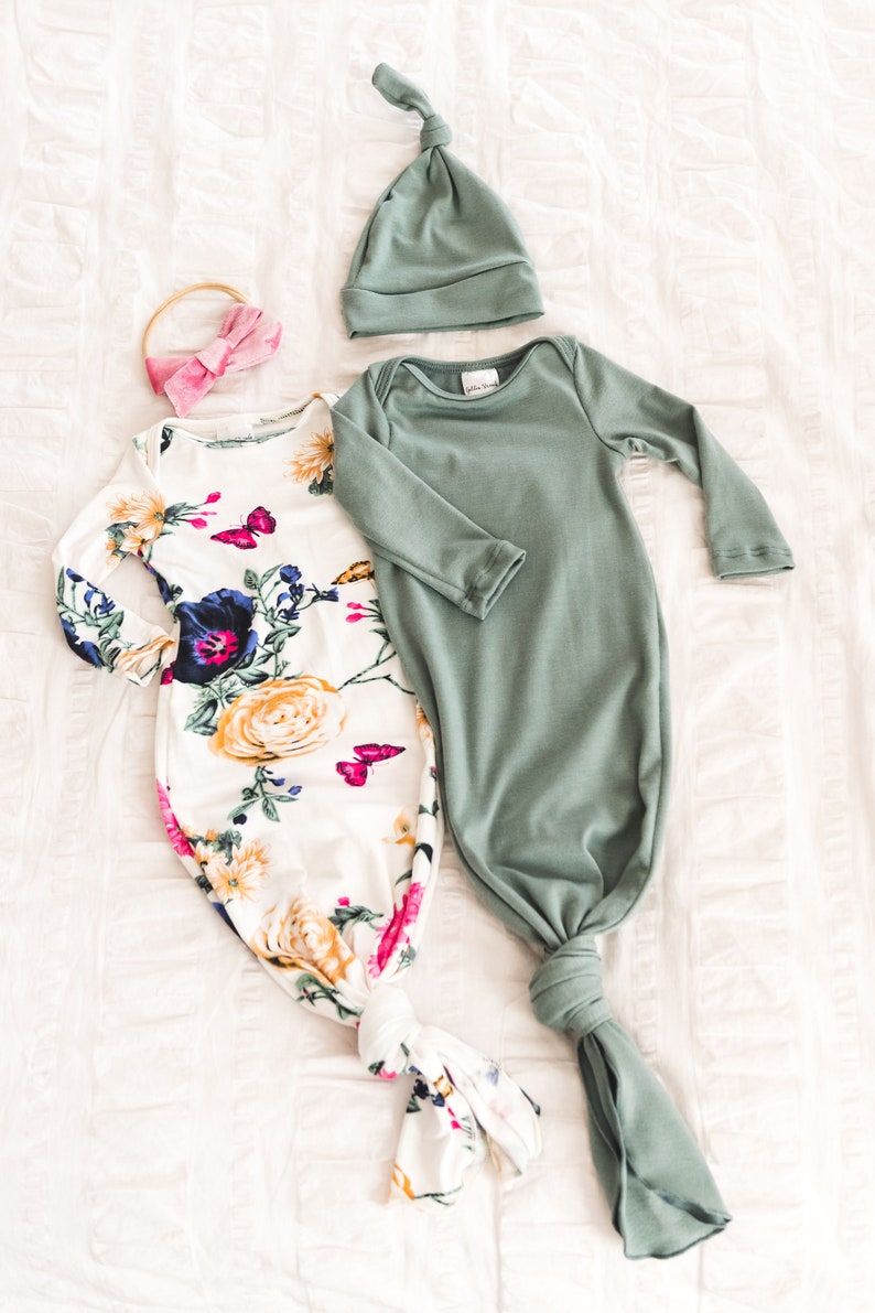 Knotted Infant Gown Knot Baby Gown Infant Gown Newborn Etsy