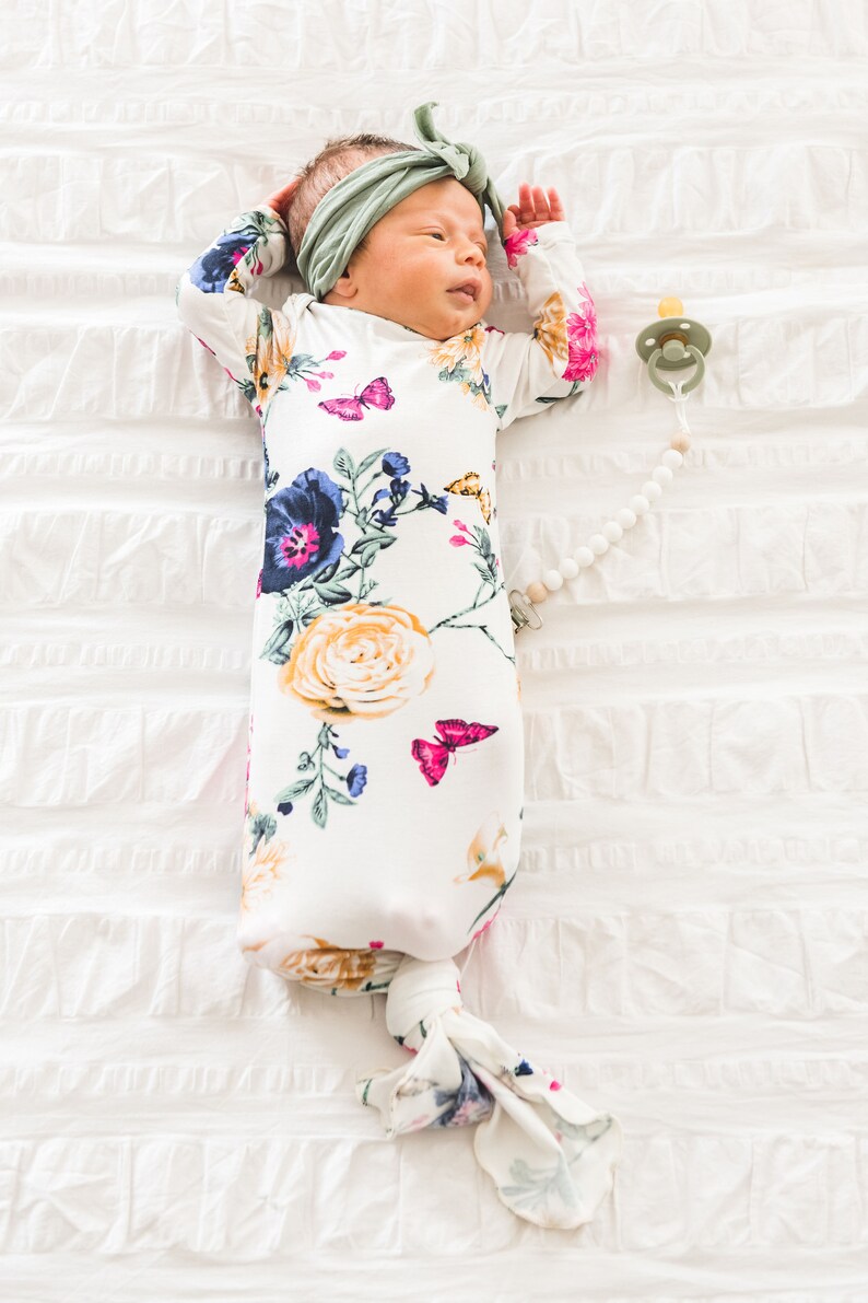 Knotted Infant Gown Knot Baby Gown Infant Gown Newborn Etsy