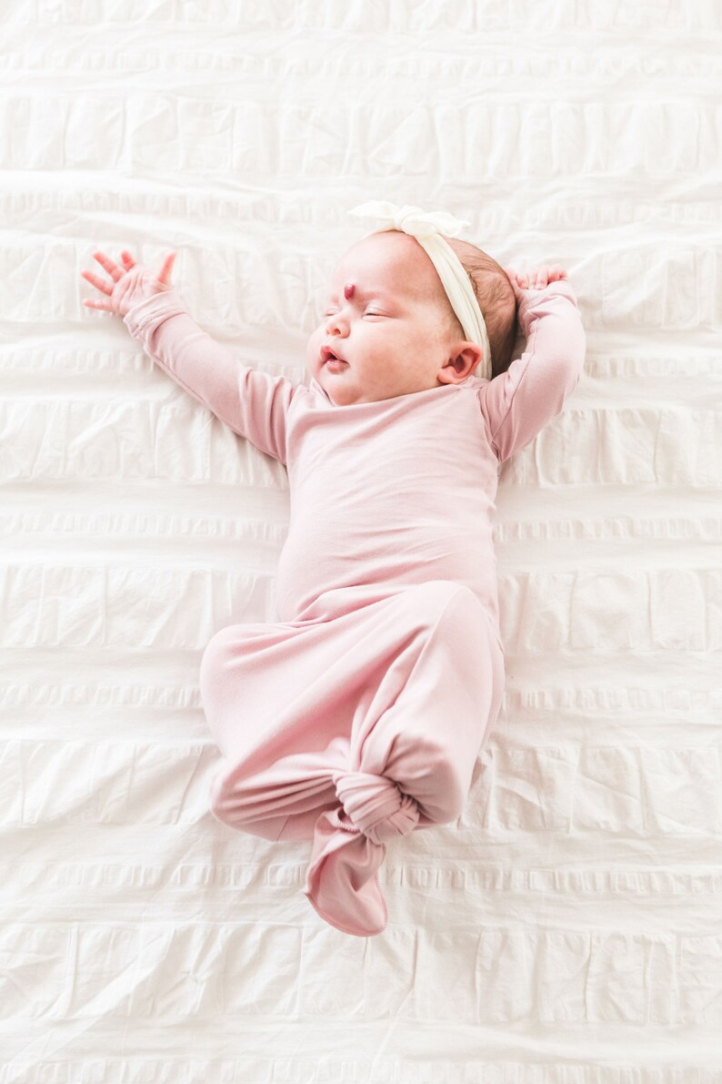 Knotted Infant Gown Knot Baby Gown Infant Gown Newborn Etsy