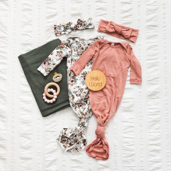 Knotted Infant Gown Knot Baby Gown Infant Gown Newborn Etsy