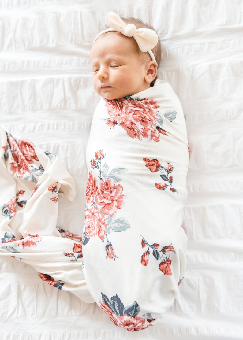 Swaddle Blanket Floral Swaddle Blanket Custom Swaddle Etsy