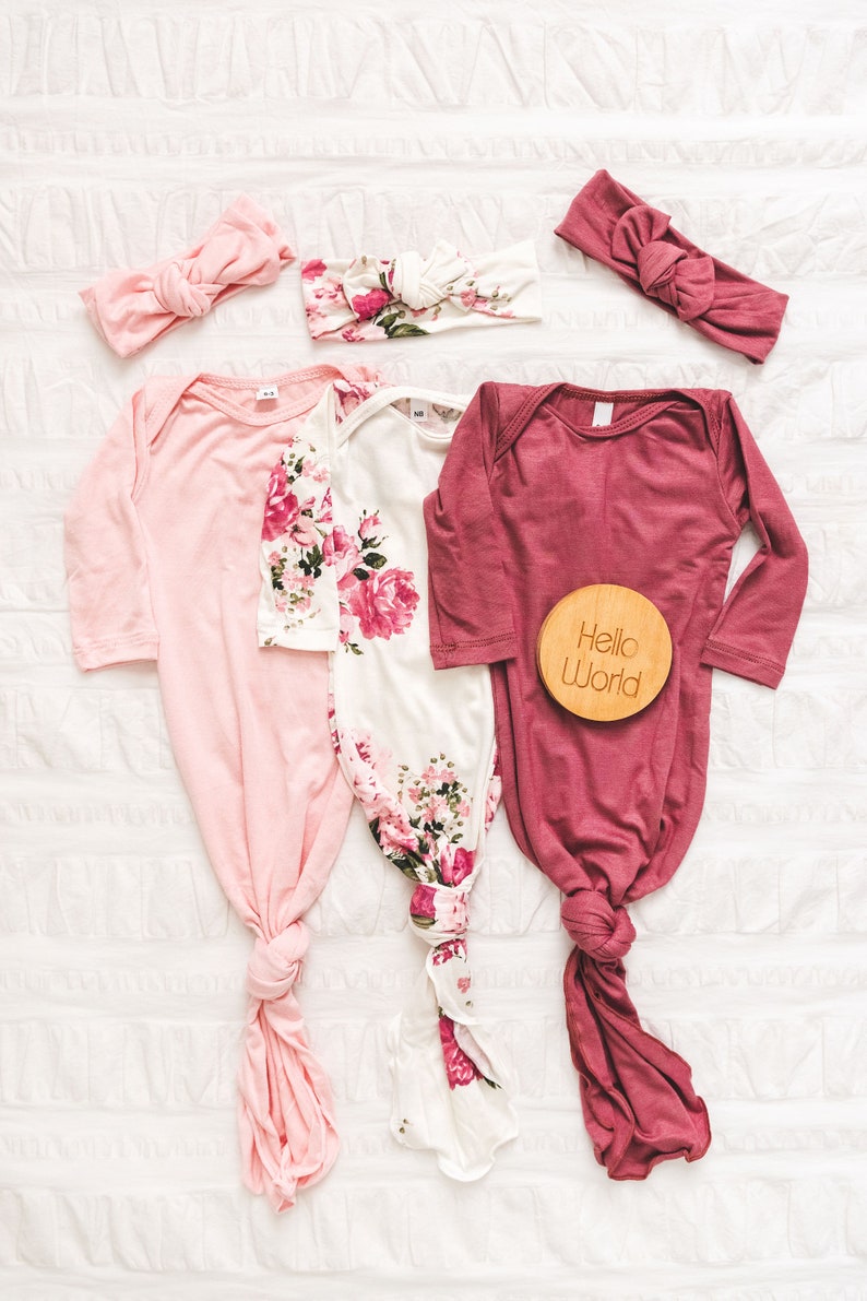 Knotted Infant Gown Knot Baby Gown Infant Gown Newborn Etsy