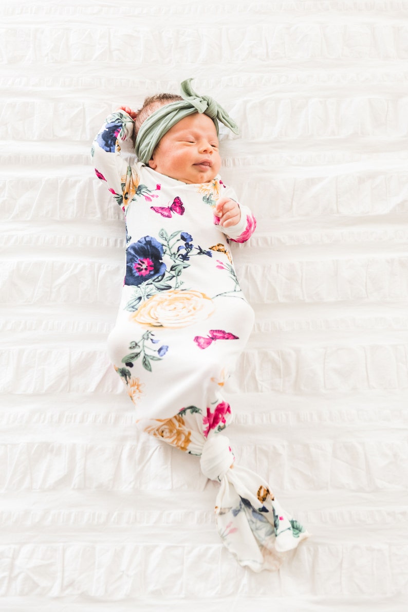 Knotted Infant Gown Knot Baby Gown Infant Gown Newborn Etsy