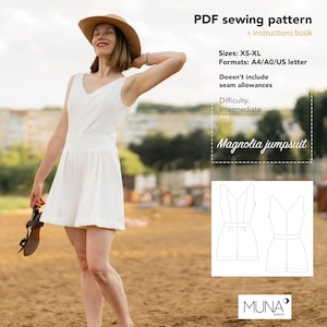 Women's Magnolia Jumpsuit Sewing Pattern, XS-XL (PDF Pattern)