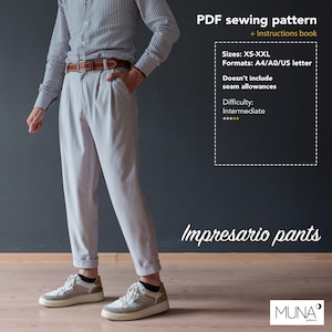 Impresario Pants Sewing pattern – PDF download (Xs-Xxl, A4/A0/Us Letter, Intermediate)
