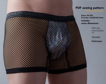 Molde para Cueca Boxer Masculina, Modelo Pescador em Tela (Molde em PDF)