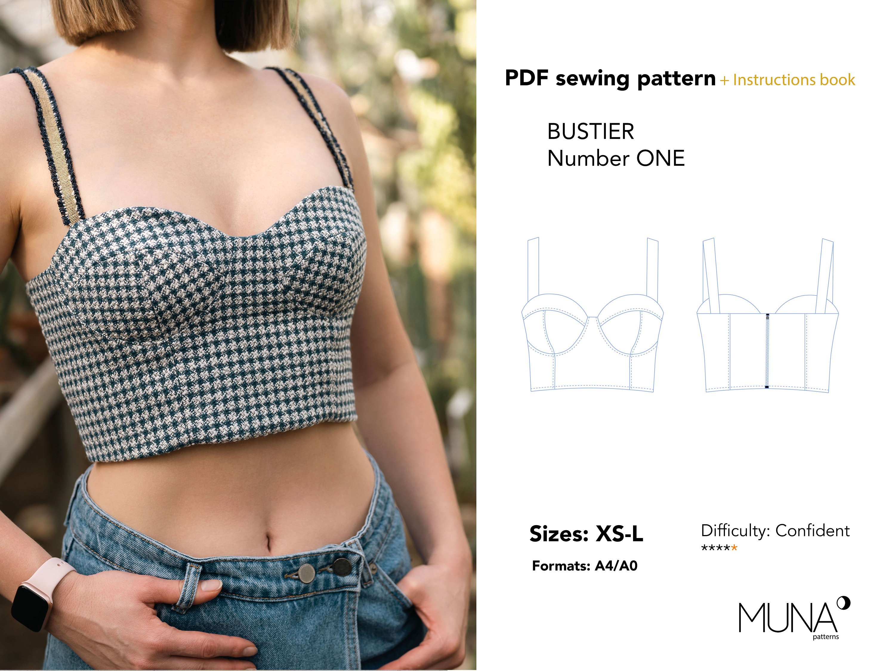 DIY Julia crop top, bustier pattern