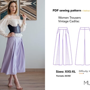 Pants Pattern Women, Size XXS-XL, A0 A4, Pants pattern, Trousers pattern, Trousers sewing pattern, Trousers  Women Pattern, MUNA patterns