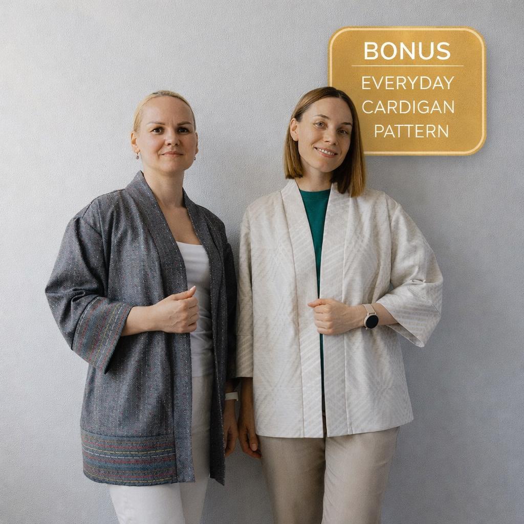 Queen Line Suit PDF Sewing Pattern — Jacket, Skirt + Bliss Cardigan ...