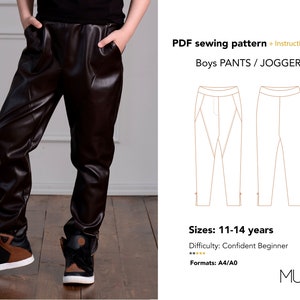 Kids leather online joggers