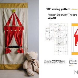 JoyArt Puppet Doorway Theatre, Puppet theatre Pdf sewing pattern, Puppet Theatre pattern PDF, Puppet theatre pattern by MUNA patterns