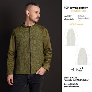 Men Jacket PDF pattern, Size S-XXXL, A0 A4 us letter, Man vest pattern, Jacket PDF Sewing Pattern, Men pattern Pdf, Men jacket pdf pattern.