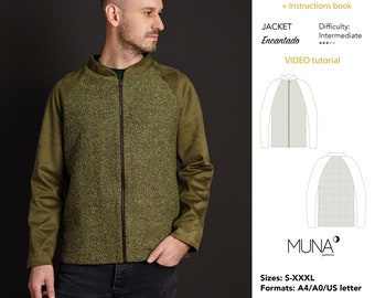 Men's Encantado Jacket Sewing Pattern, Size S-XXXL (PDF)