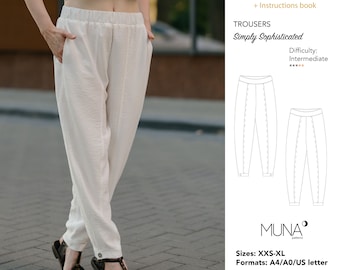 Women's Trousers Sewing Pattern, XXS-XL (Pdf Pattern)