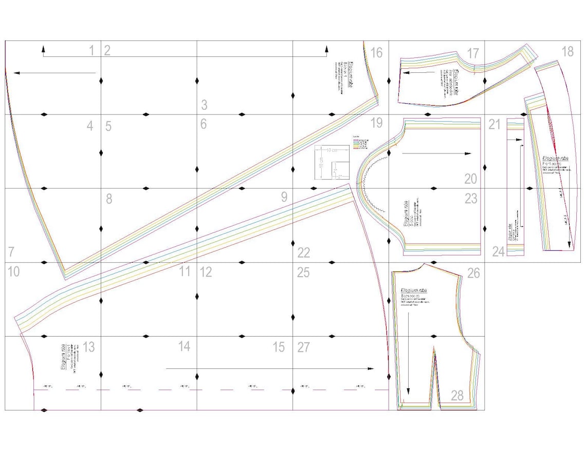 Robe Pattern Elogium Sizes XS XL Formats A4 US Letter - Etsy