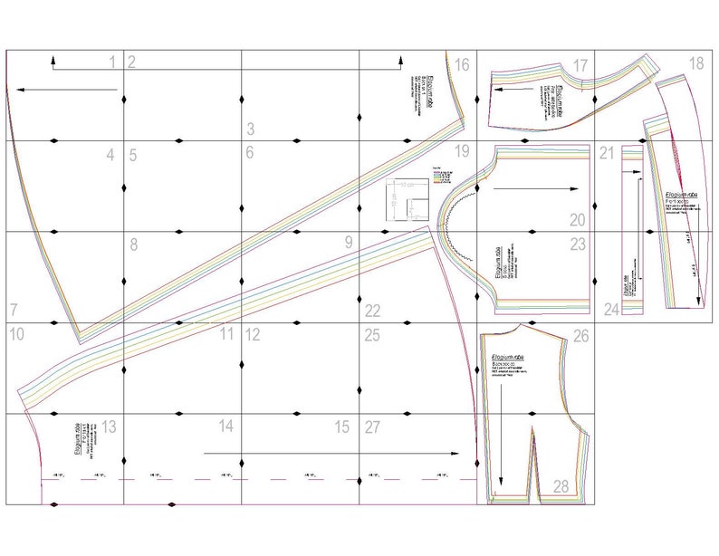 Robe Pattern Elogium Sizes XS XL Formats A4 US Letter - Etsy