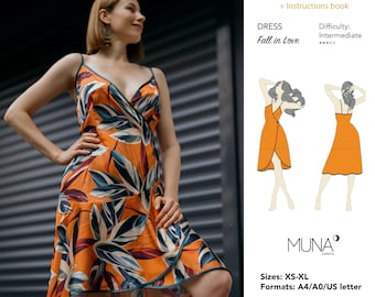 Molde para vestido sobreposto, tamanhos do XS ao XL (molde em PDF)