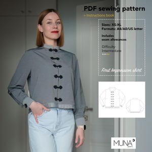 Origami Pleat Blouse Sewing Pattern – Asian-Inspired Shirt (PDF Pattern)