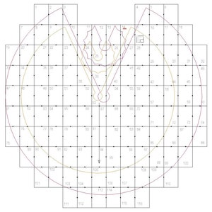 May include: A diagram with a grid of 116 squares, numbered 1 through 116. Two circles are drawn on the grid, one in purple and one in yellow. The circles intersect in the center of the grid.