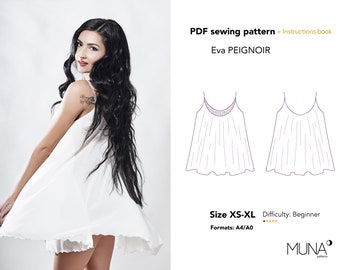 Molde em PDF para Camisola de Dormir: Camisola Feminina (tamanhos XS-XL)