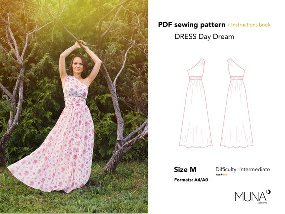 Woman Dress Pattern Size M Format A4/US 