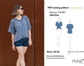 Naaipatroon dames-T-shirt, Muna Libertina (pdf-patroon)