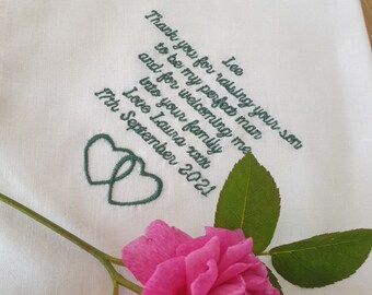 Father of the Groom Wedding Handkerchief,(verse 2) wedding gift