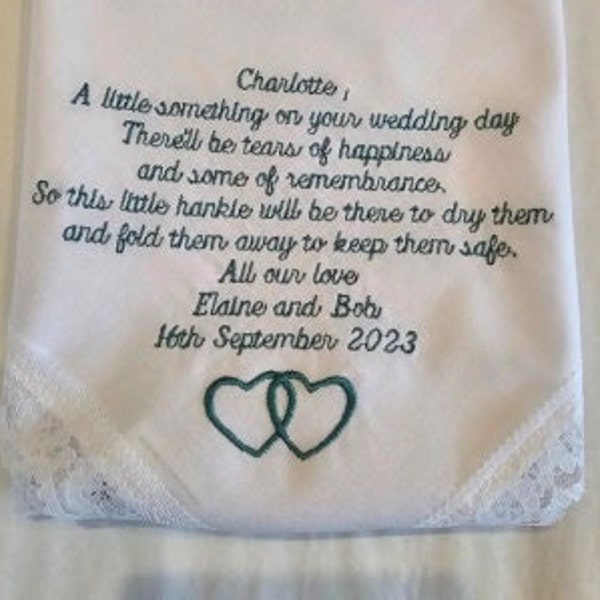 Friends of the bride, personalised wedding handkerchief, gift, personalised hankies