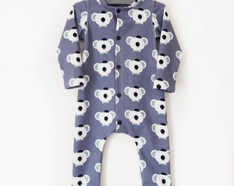 Baby one piece - sleepsuit - pajamas - baby sleeper - coming home outfit - sleep and play - baby pj- sir koala bear - eef lillemor
