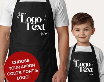Fartuch z Logo – Personalizowany Fartuch z Nadrukiem Logo Firmy lub Tekstem do Pracy & Domu, Dorośli i Dzieci