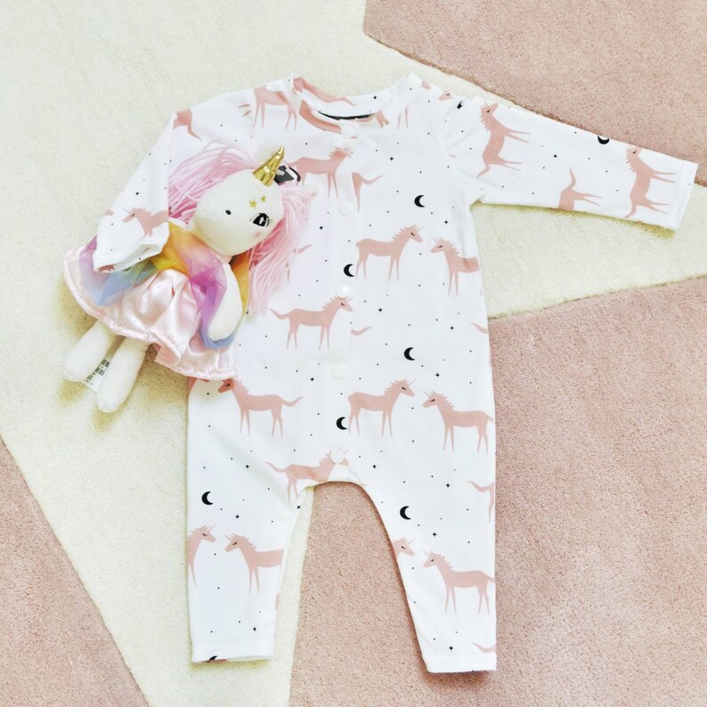 Piefry Soft Unicorn Sleepsuit Romper Unicorn Sleepsuit For Girls