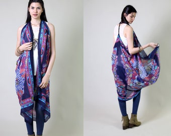 Breezy Blue Blossom Vest Cover-up. Boho Chic Fashion Gift Ideas for Her