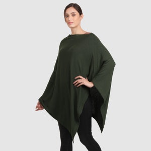 Organic Cotton Soft Poncho Sweater Wrap. Eco-friendly Holiday Gift Ideas for Her