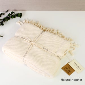 Soft Organic Cotton Knit Throw Blanket. Eco-friendly Gift Ideas image 10