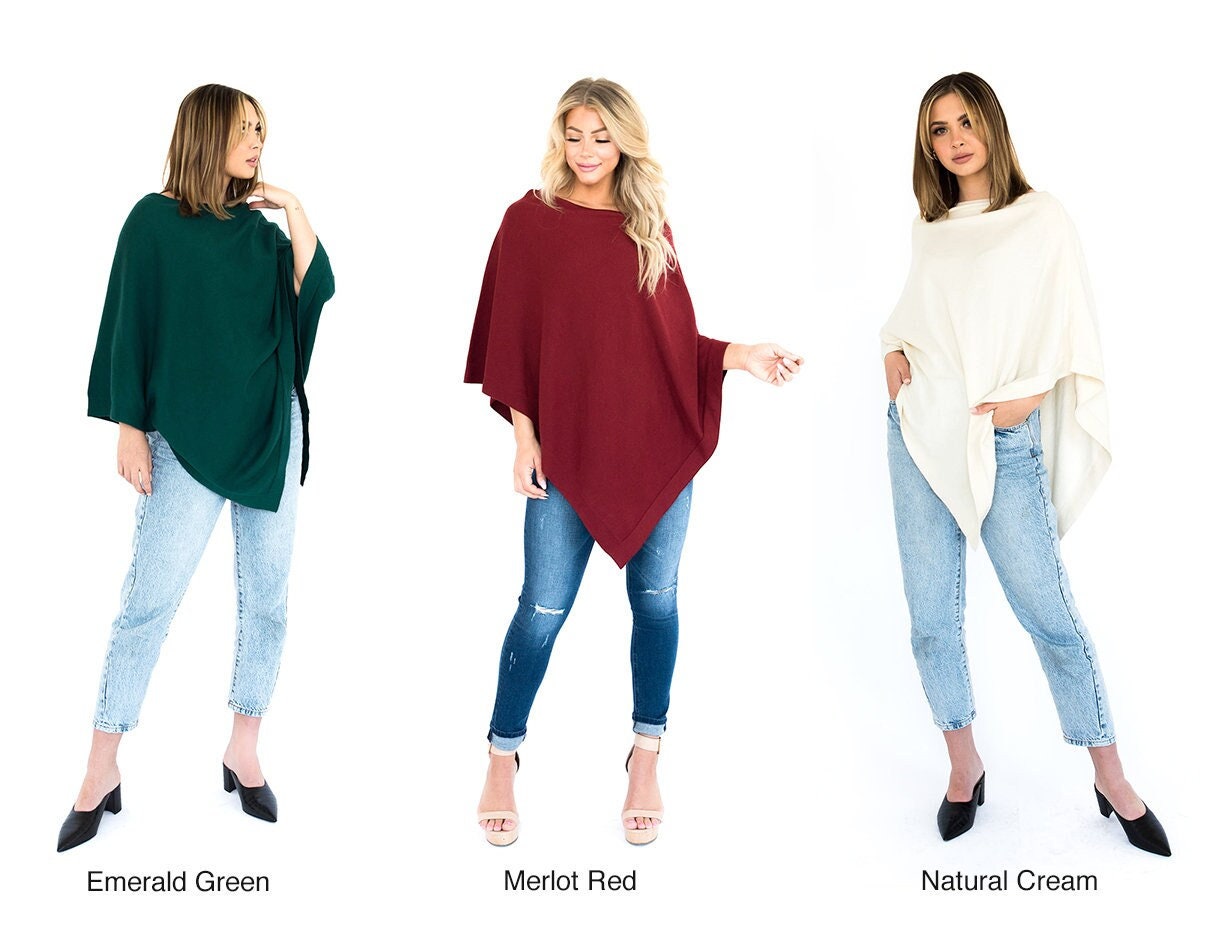 Organic Cotton Poncho Sweater Pullover (more colors) Wear It 5-Way. S…