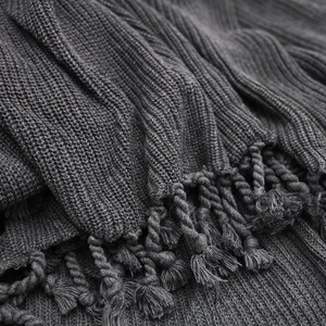 Soft Organic Cotton Knit Throw Blanket. Eco-friendly Gift Ideas image 7
