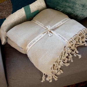 Soft Organic Cotton Knit Throw Blanket. Eco-friendly Gift Ideas image 5