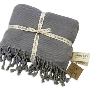 Soft Organic Cotton Knit Throw Blanket. Eco-friendly Gift Ideas image 8
