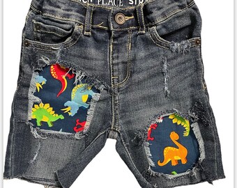 dinosaur shorts dinosaur birthday stretch skinny straight Dino party