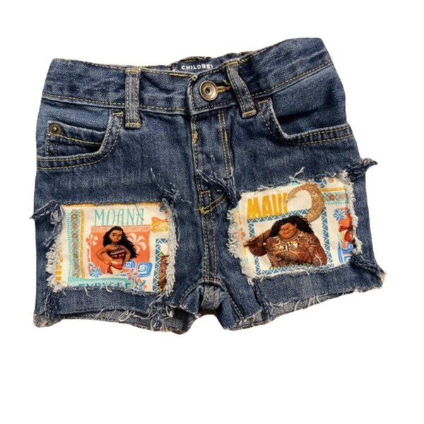 Moana shorts cut off Moana birthday made with Moana fabric jean shorts