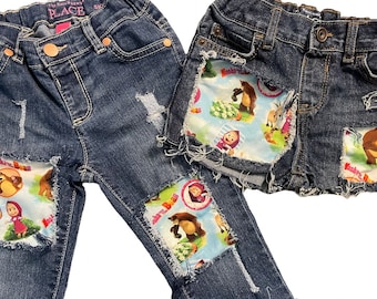 Masha the bear birthday skinny jeans