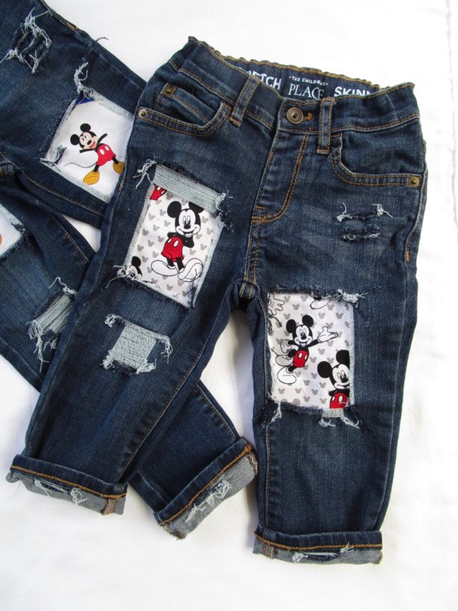 Mickey Mouse skinny jeans boys made with Mickey Mouse fabric Etsy