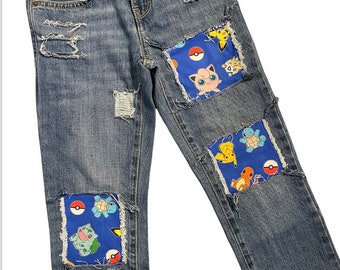 Pokémon jeans distressed rips birthday Pokémon