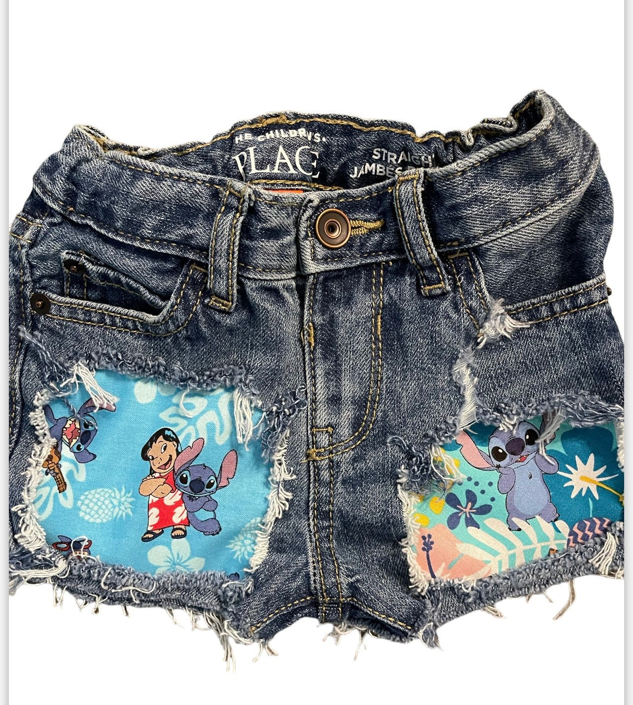Lilo and Stitch Birthday Skinny Jeans Shorts Denim Distressed - Etsy