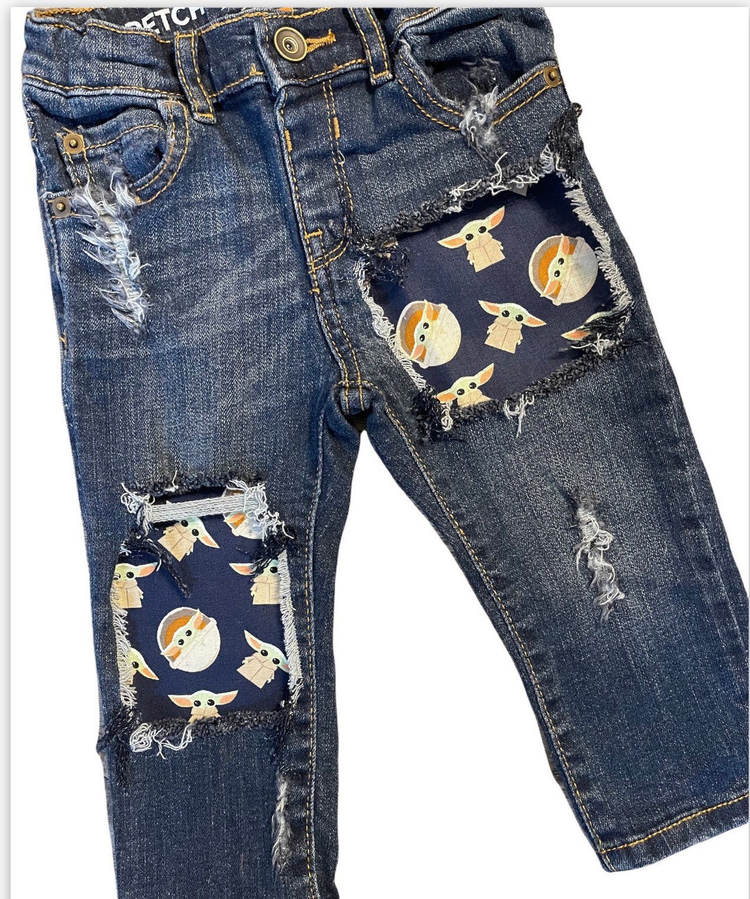 Boys Baby Yoda Grogu Skinny Stretch Jeans Star Wars Etsy